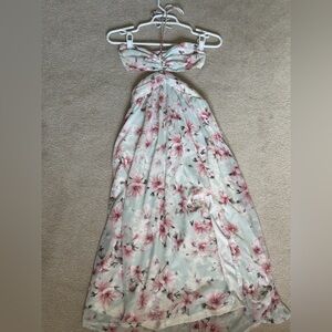 Floral Maxi Dress in Pink and White